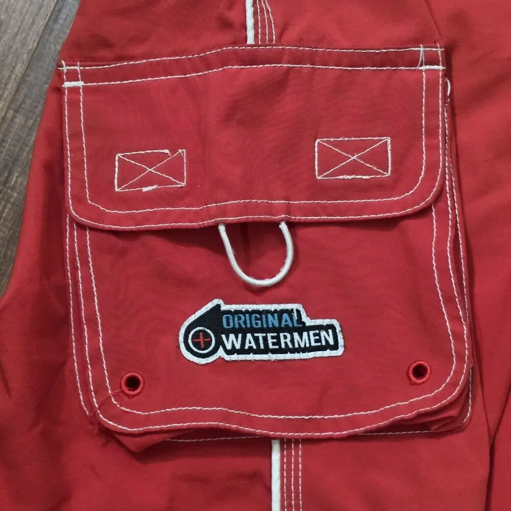Original Watermen Guard Swim Trunks Mens M Red Surf Board Shorts Stretch